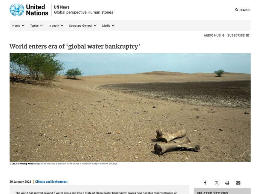 UN News: World enters era of global water bankruptcy